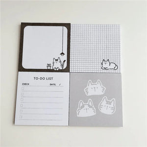 Planet Gates A 50 Sheets Cartoon Brief Strokes Cute Cat Memo Pad Simple Style Kawaii Message Paper Student To Do List Notes School Stationery