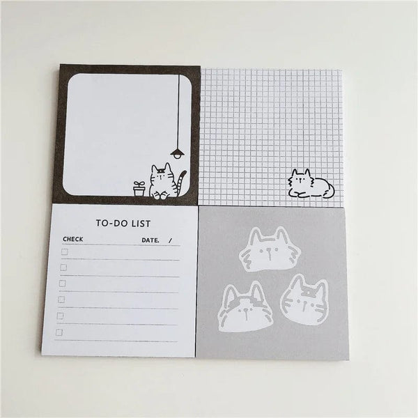 Planet Gates A 50 Sheets Cartoon Brief Strokes Cute Cat Memo Pad Simple Style Kawaii Message Paper Student To Do List Notes School Stationery