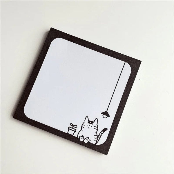 Planet Gates A 50 Sheets Cartoon Brief Strokes Cute Cat Memo Pad Simple Style Kawaii Message Paper Student To Do List Notes School Stationery
