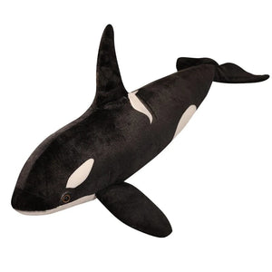 Planet Gates A / 70cm 50cm-130cm Lifelike Orcinus Orca Black Whale Plush Toys Big Fish Cloth Doll Shark Stuffed Sea Animals Children Birthday Gift