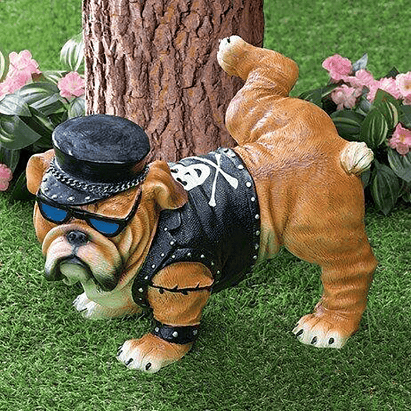 Planet Gates A Adorable Resin Bulldog Statue - Perfect for Home Garden Decoration!