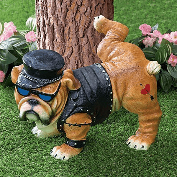 Planet Gates A Adorable Resin Bulldog Statue - Perfect for Home Garden Decoration!