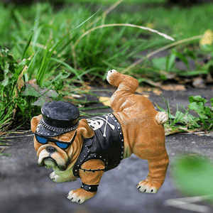 Planet Gates A Adorable Resin Bulldog Statue - Perfect for Home Garden Decoration!