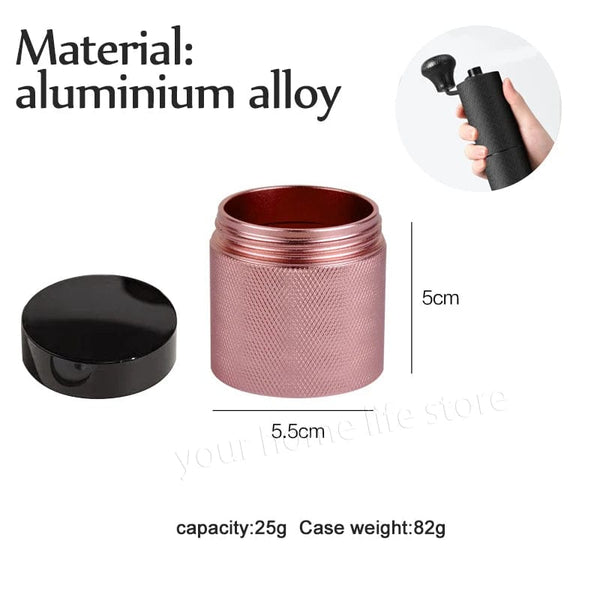Planet Gates A Al with lid 1PCS Powder case for Manual Coffee Grinder,aluminium alloy,Upgraded CNC Grinding Core Bearing Coffee Bean Grinding case,Powder case