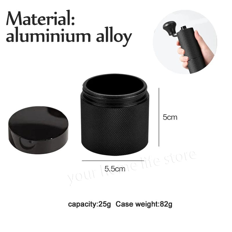 Planet Gates A Al with lid 1PCS Powder case for Manual Coffee Grinder,aluminium alloy,Upgraded CNC Grinding Core Bearing Coffee Bean Grinding case,Powder case