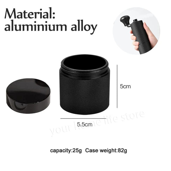 Planet Gates A Al with lid 1PCS Powder case for Manual Coffee Grinder,aluminium alloy,Upgraded CNC Grinding Core Bearing Coffee Bean Grinding case,Powder case