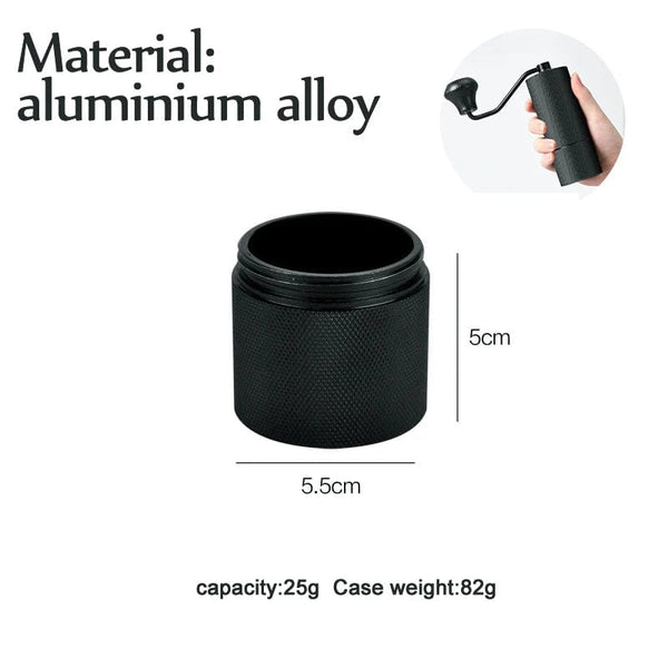 Planet Gates A Al with lid 1PCS Powder case for Manual Coffee Grinder,aluminium alloy,Upgraded CNC Grinding Core Bearing Coffee Bean Grinding case,Powder case