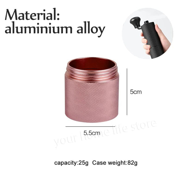 Planet Gates A Al with lid 1PCS Powder case for Manual Coffee Grinder,aluminium alloy,Upgraded CNC Grinding Core Bearing Coffee Bean Grinding case,Powder case