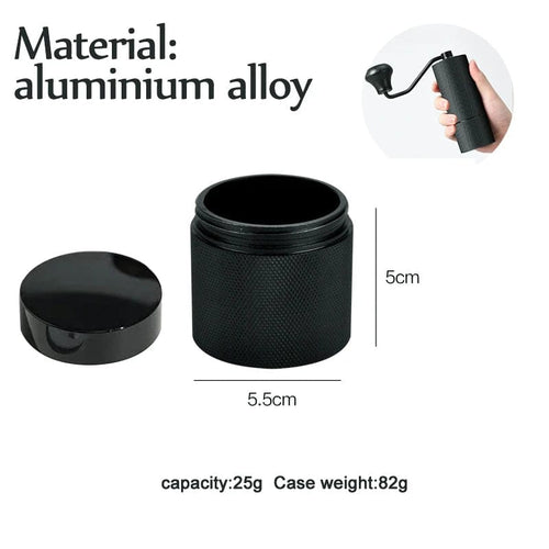 Planet Gates A Al with lid 1PCS Powder case for Manual Coffee Grinder,aluminium alloy,Upgraded CNC Grinding Core Bearing Coffee Bean Grinding case,Powder case