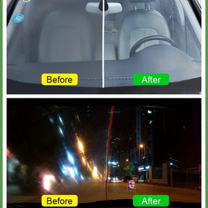 Planet Gates A bottle of detergent 50ml + 1 piece of sponge Car Glass Oil Film Remover Eliminate Heavy Spots Glass Polishing Degreaser Universal Rainproof Anti-fog Agent For Auto