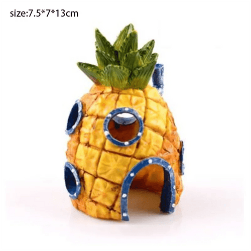 Planet Gates A Cartoon Fish Tank Decor Figures Ornaments Simulation Resin Pineapple House Fish Tank Decoration Landscaping Aquarium Accessories