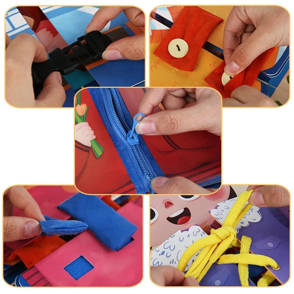 Planet Gates A Children's early education puzzle toys Basic self-care skills training toy book busy board for kids 3+y