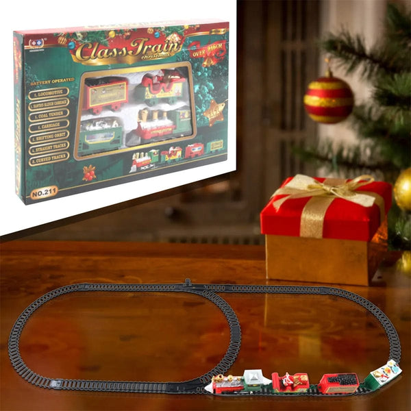Planet Gates A Christmas Realistic Electric Train Set,Easy To Ass-emble & Safe For Kids Gift & Party Home Xmas Tree Decoration