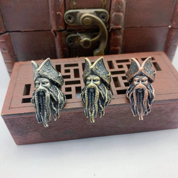 Planet Gates A-Copper Hot Movie Character Pirates Captain Figurines Brass Paracord Bead DIY Knife Lanyard Pendant Charms EDC Accessories For Fans Gift