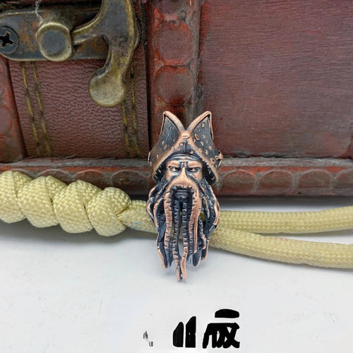 Planet Gates A-Copper Hot Movie Character Pirates Captain Figurines Brass Paracord Bead DIY Knife Lanyard Pendant Charms EDC Accessories For Fans Gift