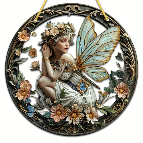 Planet Gates A Elf Fairy Decorative Window Art Acrylic Sun Catcher 8×8in/20x20cm for Room Scene Bar Summer Holiday Gift