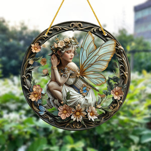 Planet Gates A Elf Fairy Decorative Window Art Acrylic Sun Catcher 8×8in/20x20cm for Room Scene Bar Summer Holiday Gift