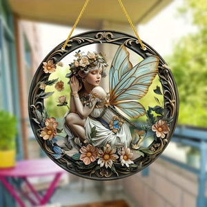 Planet Gates A Elf Fairy Decorative Window Art Acrylic Sun Catcher 8×8in/20x20cm for Room Scene Bar Summer Holiday Gift