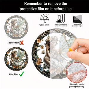 Planet Gates A Elf Fairy Decorative Window Art Acrylic Sun Catcher 8×8in/20x20cm for Room Scene Bar Summer Holiday Gift