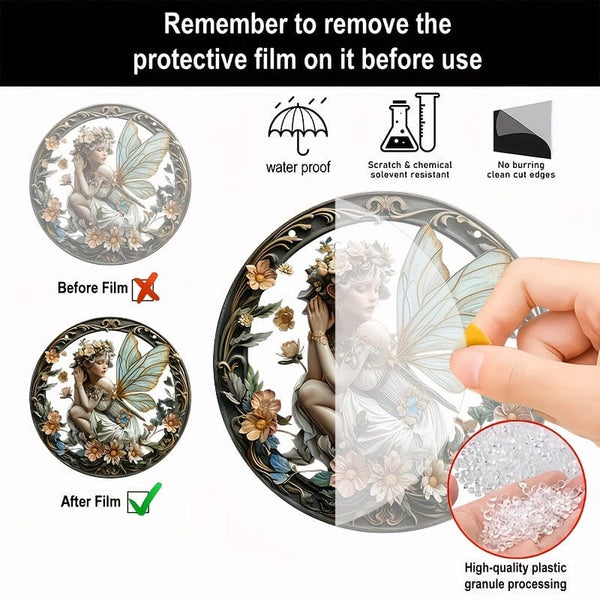 Planet Gates A Elf Fairy Decorative Window Art Acrylic Sun Catcher 8×8in/20x20cm for Room Scene Bar Summer Holiday Gift