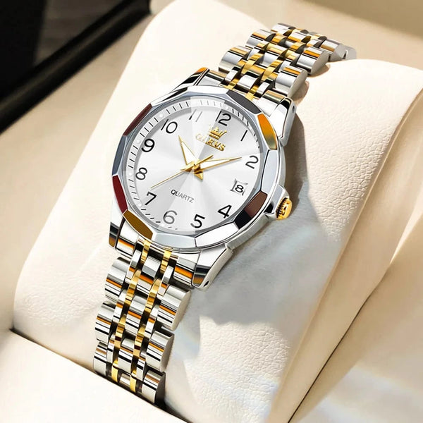 Planet Gates A-gold white / United States OLEVS Elegant Fashion Women's Watches Luxury Brand Original Quartz Watch for Ladies Waterproof Stainless Steel Luminous Date