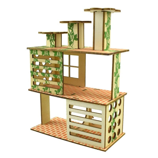 Planet Gates A Hamster Wooden Villa House Climbing Toy Hideout Nesting Habitat for Chinchillas Guinea Pigs Small Animals 5 Styles