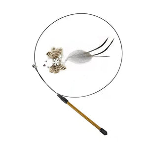 Planet Gates A-handheld / CHINA Simulation Bird Interactive Funny Cat Stick Toy Furry Feather Bird With Bell Sucker Cat Stick Toy Kitten Playing Pet Accessories