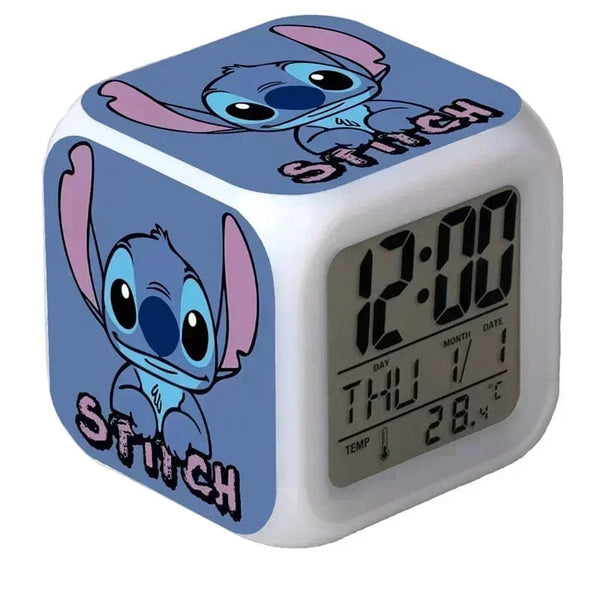 Planet Gates A MINISO Disney Stitch LED Color Alarm Clock Growth Changing Numbers Stitch Cartoon Character Toy Best Birthday Gift for Kids