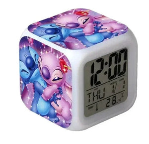 Planet Gates A MINISO Disney Stitch LED Color Alarm Clock Growth Changing Numbers Stitch Cartoon Character Toy Best Birthday Gift for Kids
