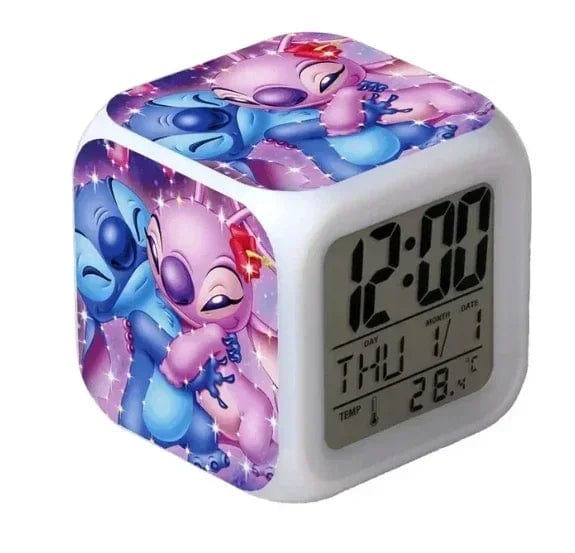 Planet Gates A MINISO Disney Stitch LED Color Alarm Clock Growth Changing Numbers Stitch Cartoon Character Toy Best Birthday Gift for Kids