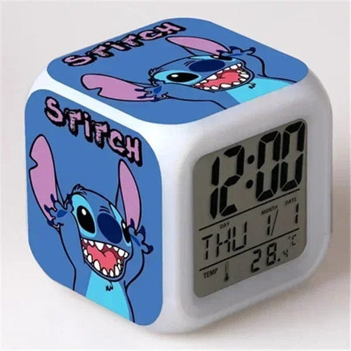 Planet Gates A MINISO Disney Stitch LED Color Alarm Clock Growth Changing Numbers Stitch Cartoon Character Toy Best Birthday Gift for Kids