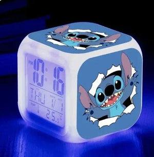 Planet Gates A MINISO Disney Stitch LED Color Alarm Clock Growth Changing Numbers Stitch Cartoon Character Toy Best Birthday Gift for Kids