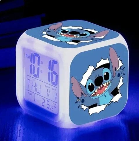 Planet Gates A MINISO Disney Stitch LED Color Alarm Clock Growth Changing Numbers Stitch Cartoon Character Toy Best Birthday Gift for Kids