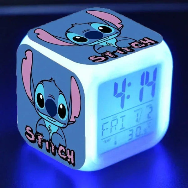 Planet Gates A MINISO Disney Stitch LED Color Alarm Clock Growth Changing Numbers Stitch Cartoon Character Toy Best Birthday Gift for Kids