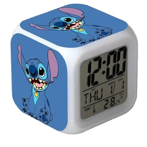 Planet Gates A MINISO Disney Stitch LED Color Alarm Clock Growth Changing Numbers Stitch Cartoon Character Toy Best Birthday Gift for Kids