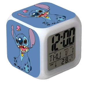 Planet Gates A MINISO Disney Stitch LED Color Alarm Clock Growth Changing Numbers Stitch Cartoon Character Toy Best Birthday Gift for Kids