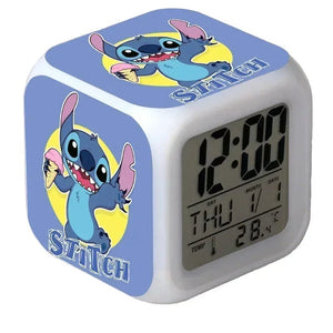 Planet Gates A MINISO Disney Stitch LED Color Alarm Clock Growth Changing Numbers Stitch Cartoon Character Toy Best Birthday Gift for Kids