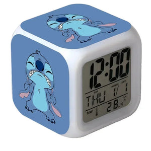 Planet Gates A MINISO Disney Stitch LED Color Alarm Clock Growth Changing Numbers Stitch Cartoon Character Toy Best Birthday Gift for Kids