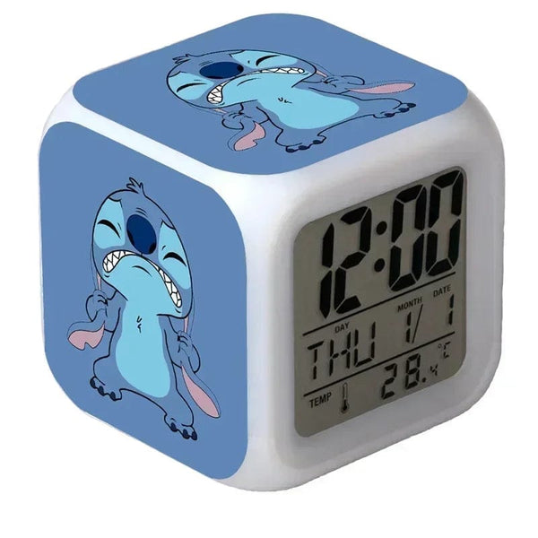 Planet Gates A MINISO Disney Stitch LED Color Alarm Clock Growth Changing Numbers Stitch Cartoon Character Toy Best Birthday Gift for Kids