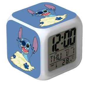 Planet Gates A MINISO Disney Stitch LED Color Alarm Clock Growth Changing Numbers Stitch Cartoon Character Toy Best Birthday Gift for Kids