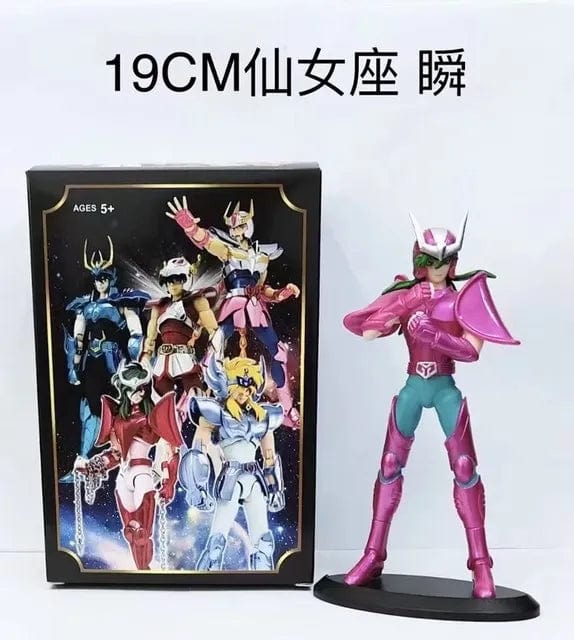 Planet Gates A / No box 19CM Anime Figure Phoenix Ikki Hyoga Seiya Shiryu Standing Armor Model Children's Toys PVC Box Desktop Collection Decoration