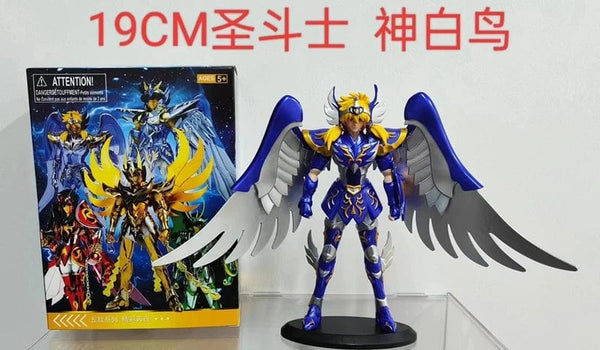Planet Gates A / No box 19CM Anime Figure Phoenix Ikki Hyoga Seiya Shiryu Standing Armor Model Children's Toys PVC Box Desktop Collection Decoration