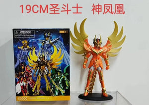 Planet Gates A / No box 19CM Anime Figure Phoenix Ikki Hyoga Seiya Shiryu Standing Armor Model Children's Toys PVC Box Desktop Collection Decoration