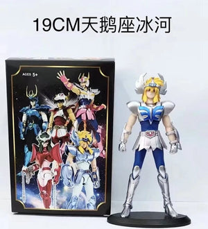 Planet Gates A / No box 19CM Anime Figure Phoenix Ikki Hyoga Seiya Shiryu Standing Armor Model Children's Toys PVC Box Desktop Collection Decoration