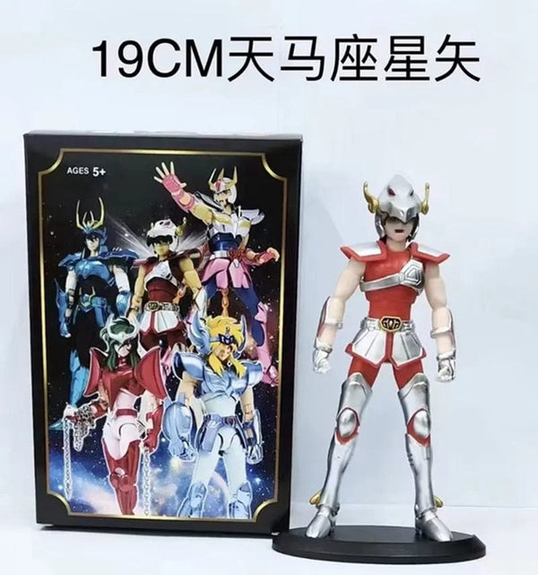 Planet Gates A / No box 19CM Anime Figure Phoenix Ikki Hyoga Seiya Shiryu Standing Armor Model Children's Toys PVC Box Desktop Collection Decoration