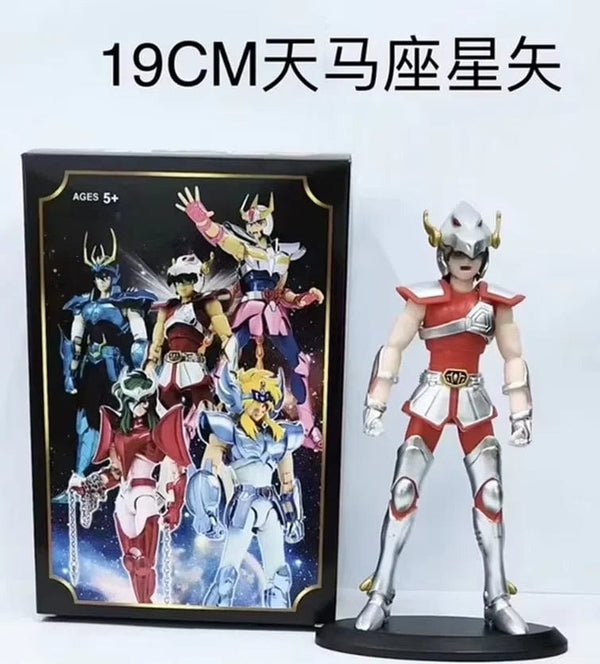Planet Gates A / No box 19CM Anime Figure Phoenix Ikki Hyoga Seiya Shiryu Standing Armor Model Children's Toys PVC Box Desktop Collection Decoration