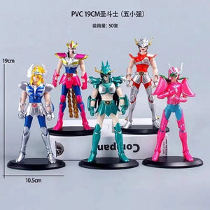 Planet Gates A / No box 19CM Anime Figure Phoenix Ikki Hyoga Seiya Shiryu Standing Armor Model Children's Toys PVC Box Desktop Collection Decoration