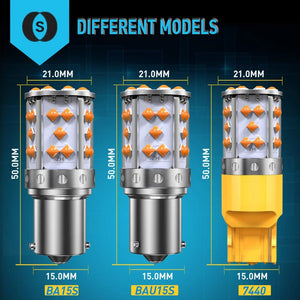 Planet Gates A pack 1156 P21W ba15s Bau15s PY21W 7507 LED Canbus No Hyper Flash Turn Signal Light Bulb Built-in Resistor Error Free Orange