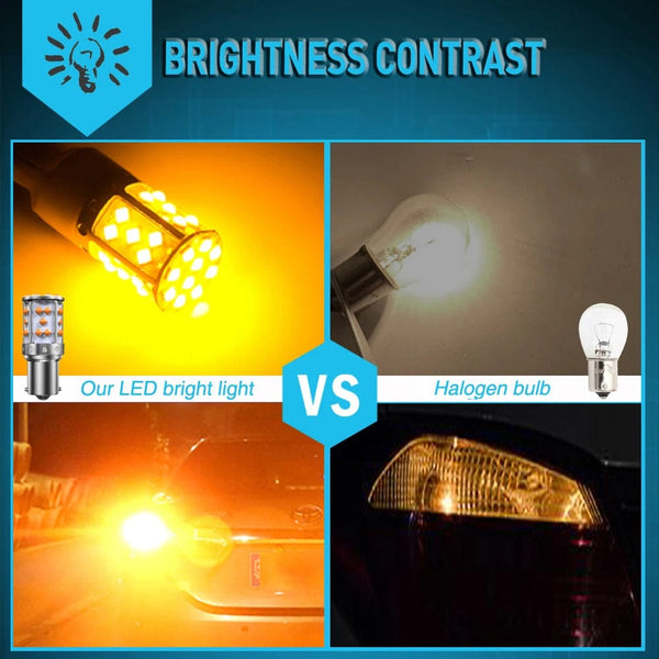 Planet Gates A pack 1156 P21W ba15s Bau15s PY21W 7507 LED Canbus No Hyper Flash Turn Signal Light Bulb Built-in Resistor Error Free Orange