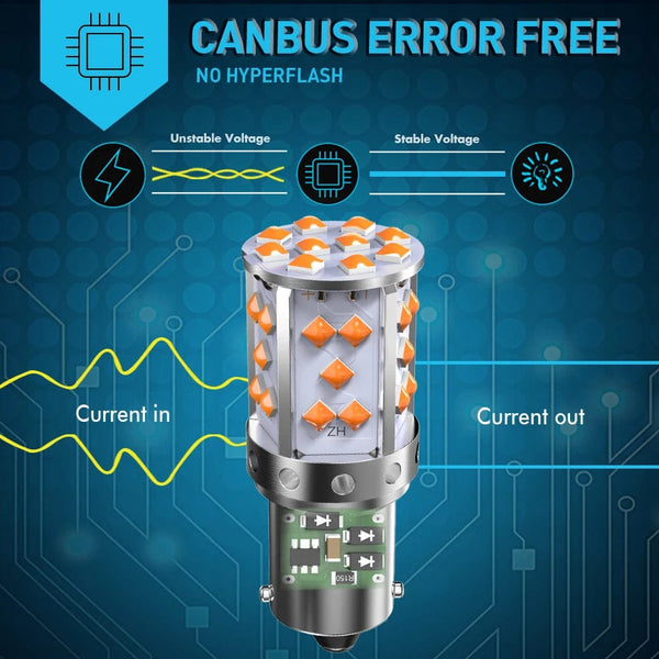 Planet Gates A pack 1156 P21W ba15s Bau15s PY21W 7507 LED Canbus No Hyper Flash Turn Signal Light Bulb Built-in Resistor Error Free Orange